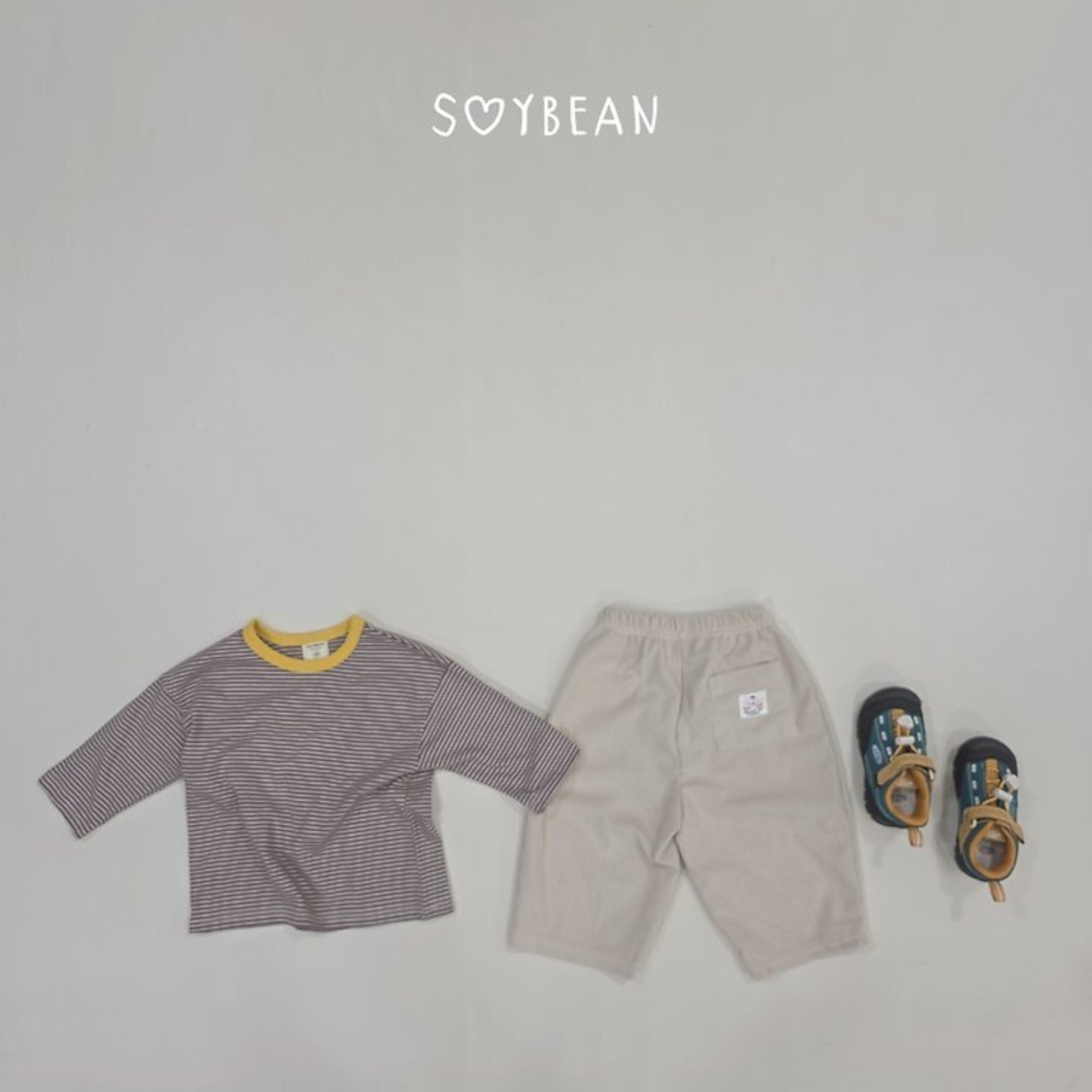【取寄】SOYBEAN ボーダーカラーTシャツ|秋服|韓国子供服| 26/AT