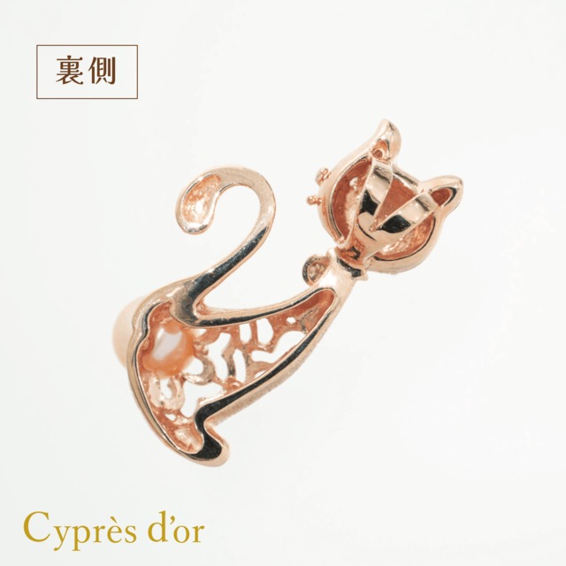 ※オーダー品【MONA LISA CAT】シルバー ピンクゴールドメッキ キャットジュエリー 猫ジュエリー モナリザキャット オッドアイ ペンダント ネックレス silver ブルートパーズ サファイア 真珠 宝石 普段使い お洒落