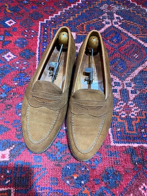 .OLD EDWARD GREEN SUEDE LEATHER COIN LOAFER MADE IN ENGLAND/オールドエドワードグリーンスウェードレザーコインローファー2000000057286