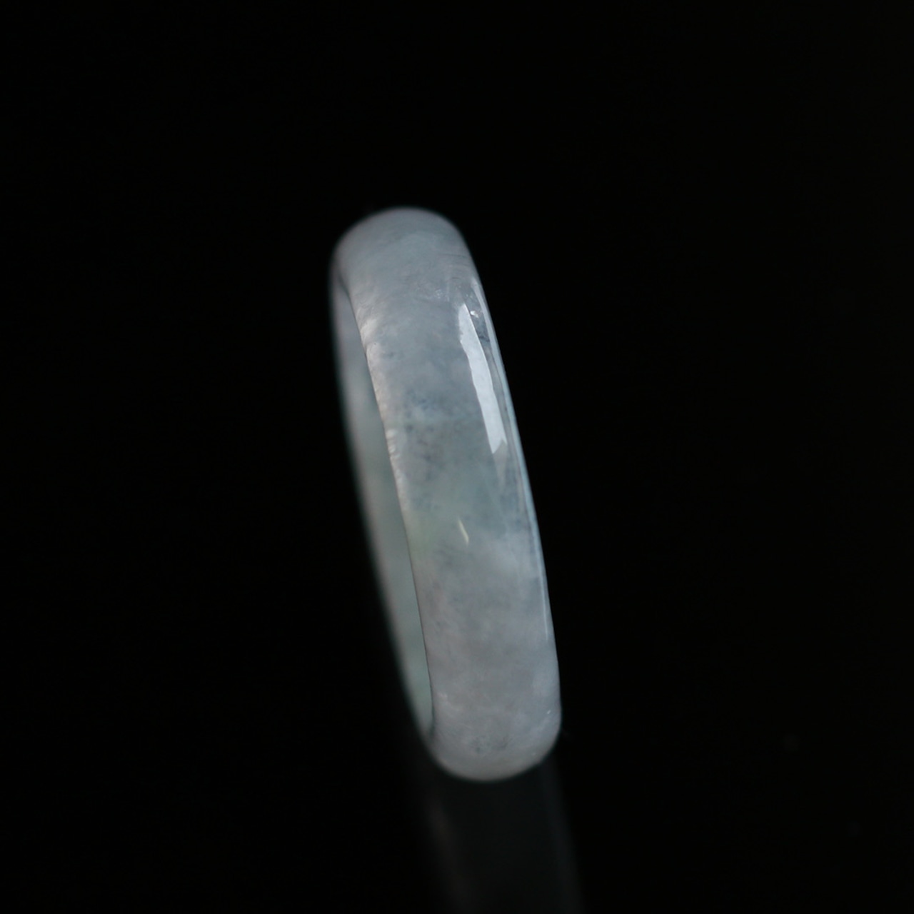 【13号】透明感あふれる 天然翡翠リングくり抜き甲丸リング A貨翡翠 jd_rg1149