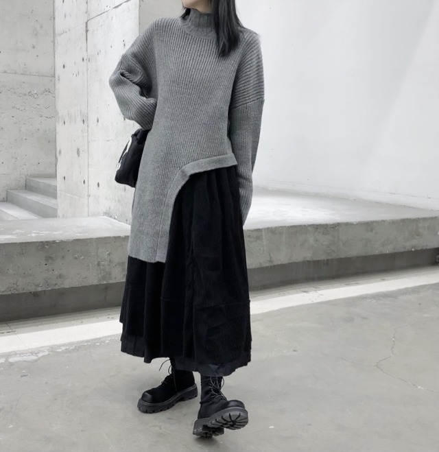 ハイネックロングニット SW032