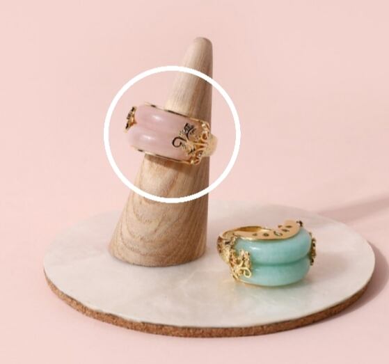 韓国 天然石 指輪 ポジャギラッピング メドゥプストラップ Minhui