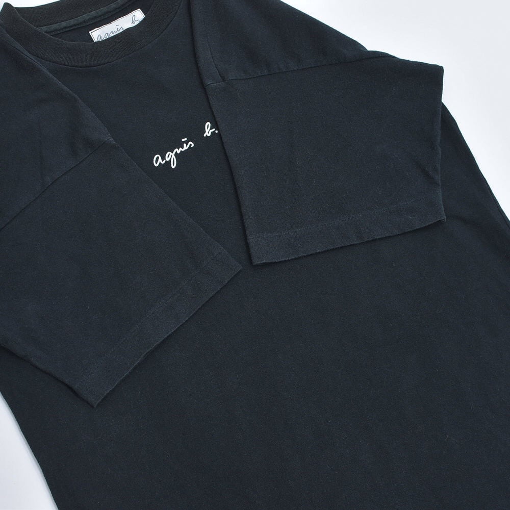 90s フランス製 agnès b. アニエスベー ロゴ刺繍 Tシャツ フレンチ