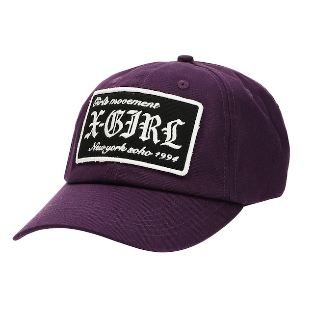 【残り1点】【x-girl】LOGO PATCH 6PANEL CAP / PURPLE【エックスガール】