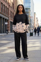 【数量限定生産】黒染めタイダイL/S T-shirts 夜桜の香り