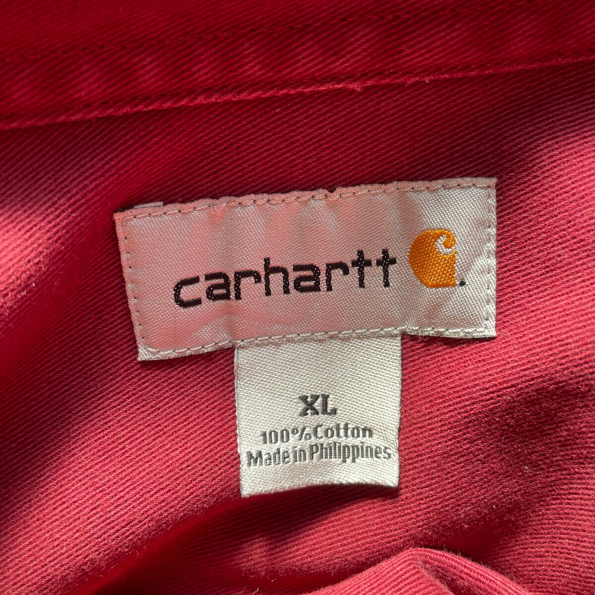 Carhartt カーハート S09DKR サンドストーン コットンツイル ワークシャツ メンズXL 古着 バーガンディー ワインレッド  えんじ【長袖シャツ】【3anniv】【CS2312-AL2】 | cave 古着屋【公式】古着通販サイト