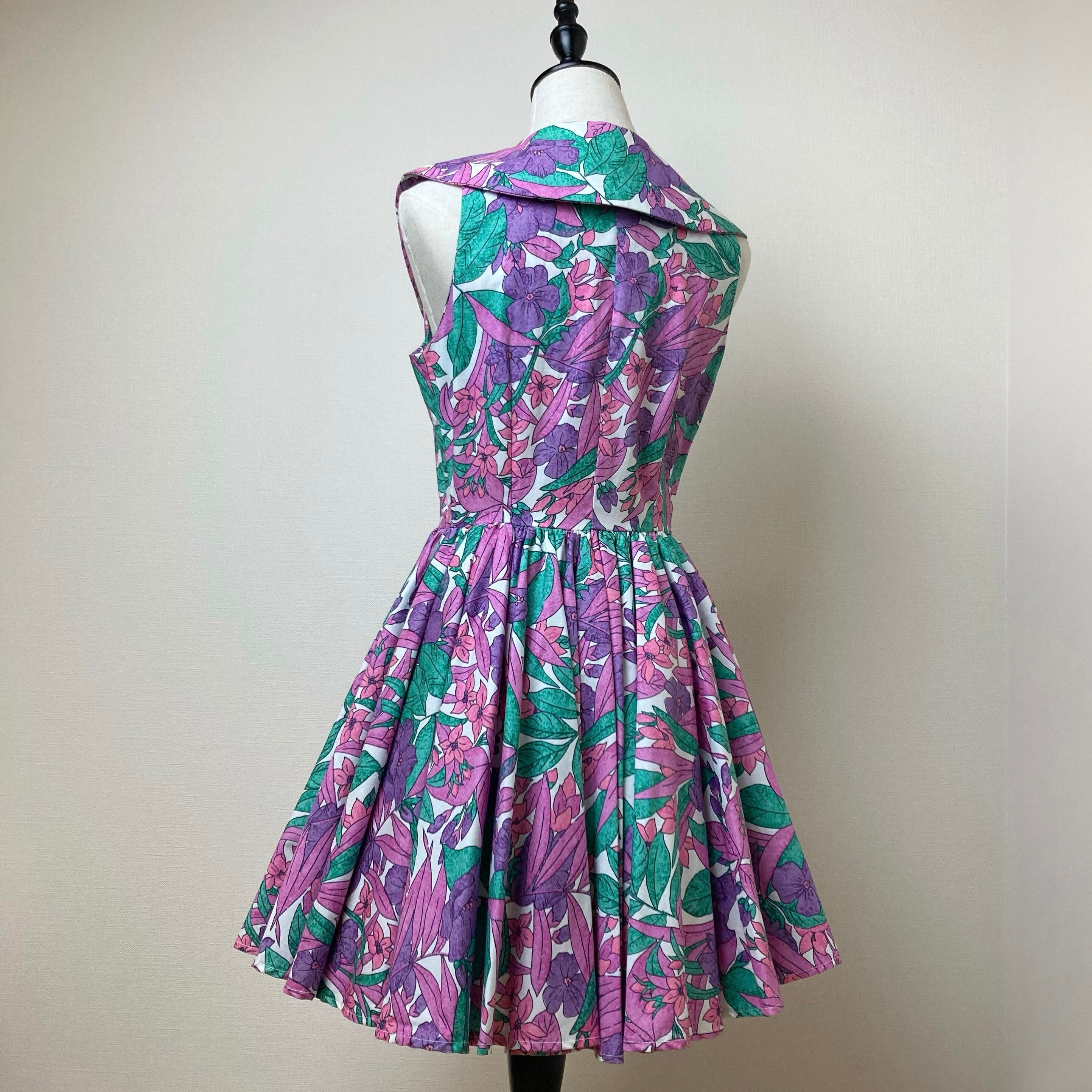 イタリア FUSION 花柄ワンピース 40-50s style | 149 Vintage