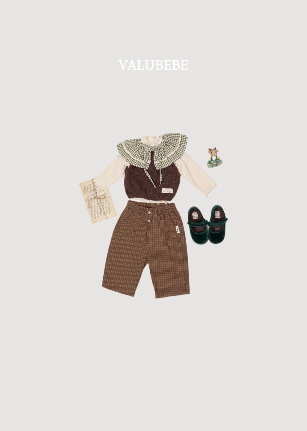 送料無料【予約】/ チェックボタンチノパンツ / valubebe