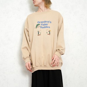 USA VINTAGE Hanes FISHING DESIGN EMBROIDERY SWEAT SHIET/アメリカ古着魚釣りデザイン刺繍スウェット