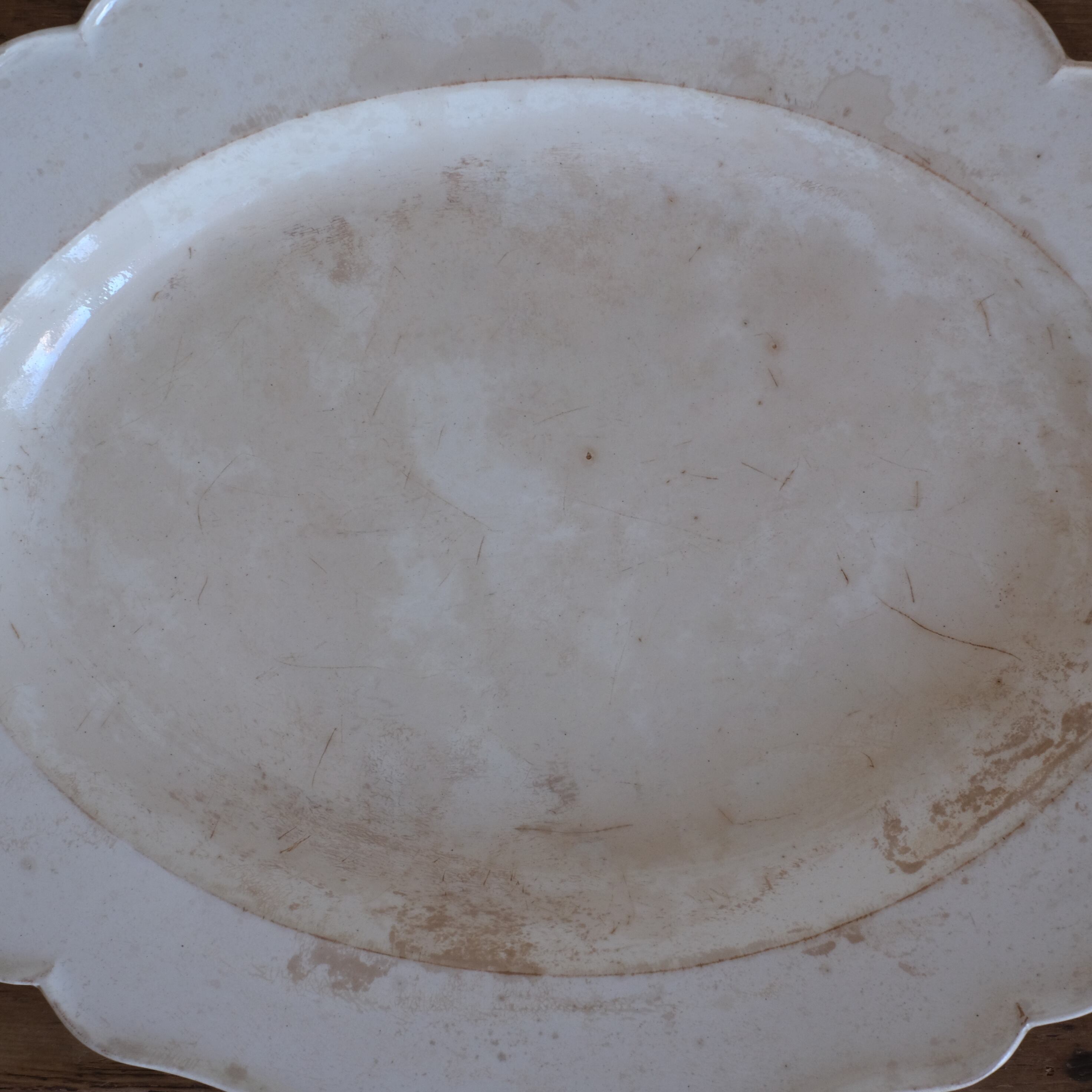 Antique Plate ファイアンスフィーヌ / アンティークプレート 花リム オーバル
