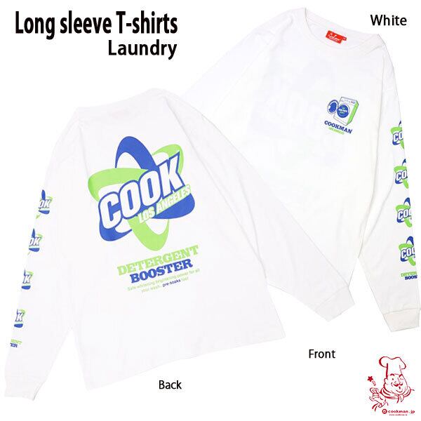 Cookman Long sleeve T-shirts Laundry WHITE ホワイト クックマン 長袖Tシャツ USA UNISEX 男女兼用 アメリカ