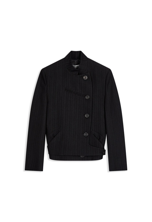 [OPEN YY] STRIPE DOUBLE-BREASTED BLAZER, BLACK 正規品 韓国ブランド 韓国通販 韓国代行 韓国ファッション オープン ワイワイ 日本 店舗