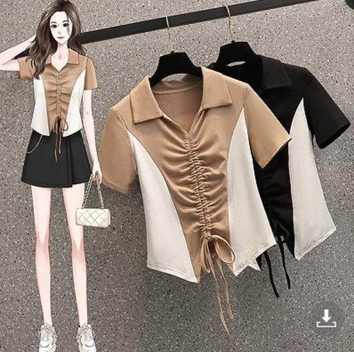 【大きいサイズL-4XL】【春夏新作】ファッショントップス♪カーキ/ブラック2色展開◆#sedmvm-2946117