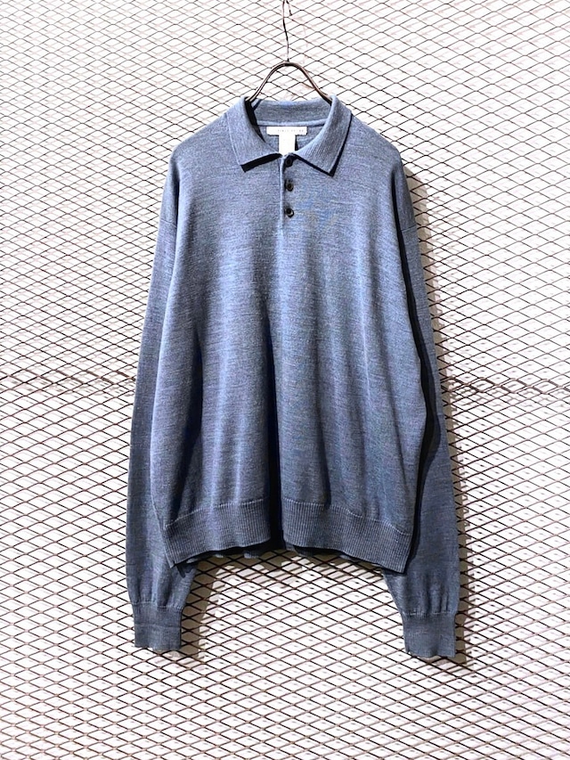 Vintage - Knit Polo Shirt (size-XL) ¥11000+tax