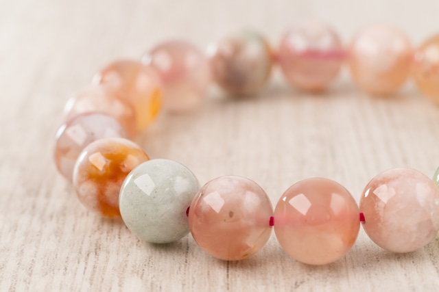 ◆一点物◆ 桜瑪瑙/チェリーブロッサムアゲート ブレスレット 11mm