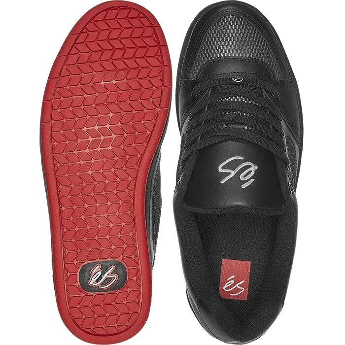 es スニーカー エス スケボー 靴 ACCEL アクセル BLACK/BLACK/RED
