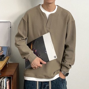 フェイクツーピース重ね着風ロングTシャツ　1125