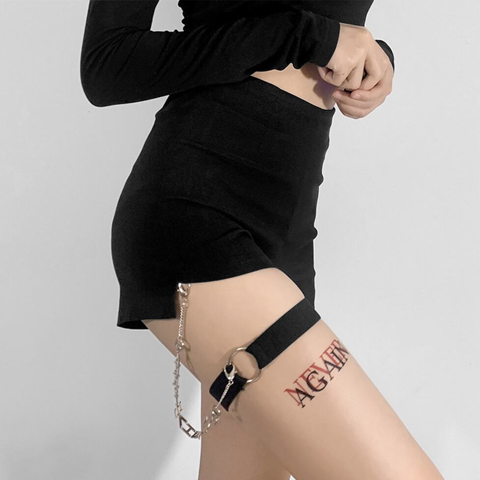 chian belt short pants / l0673