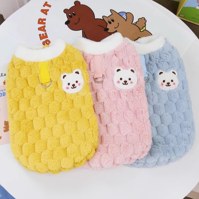 もこもこベルベットベスト　トップス　リング付き