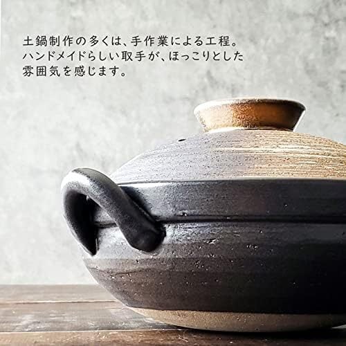 土鍋 6号 直火専用 備前風 金彩土鍋 1人用 萬古焼 | みのさらら