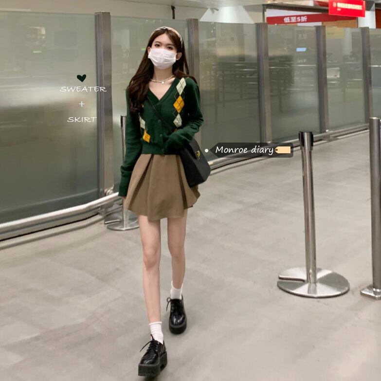 スタンダードニットカーディガンVネックトップス コート ロング レトロ モンロー33053454202