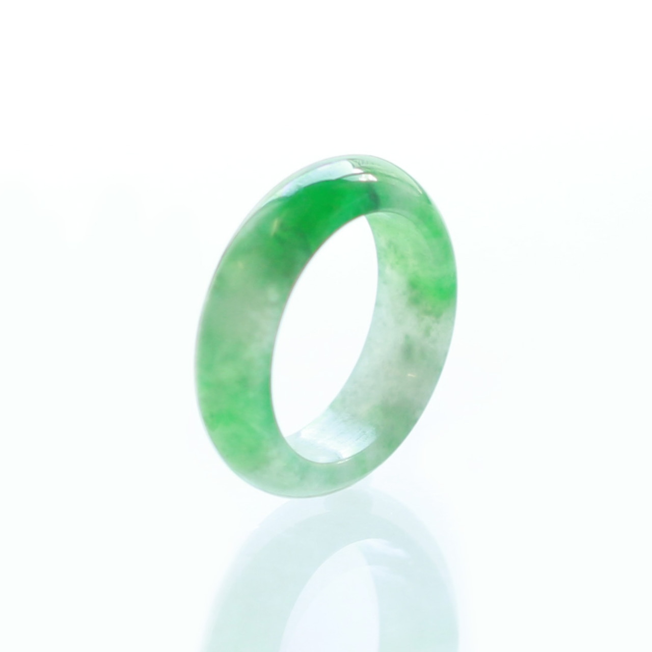 【10号 】 翡翠 くり抜き甲丸リング A貨翡翠 jd_rg1962