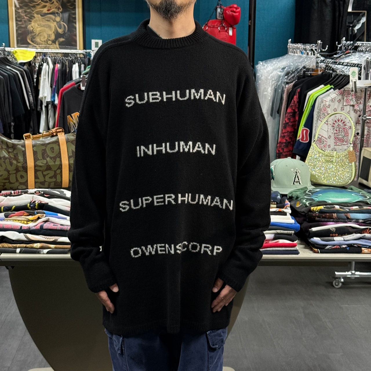 【RICK OWENS】リック・オウエンス "STROBE OWENSCORP" 22AW カシミヤ混ニットセーター