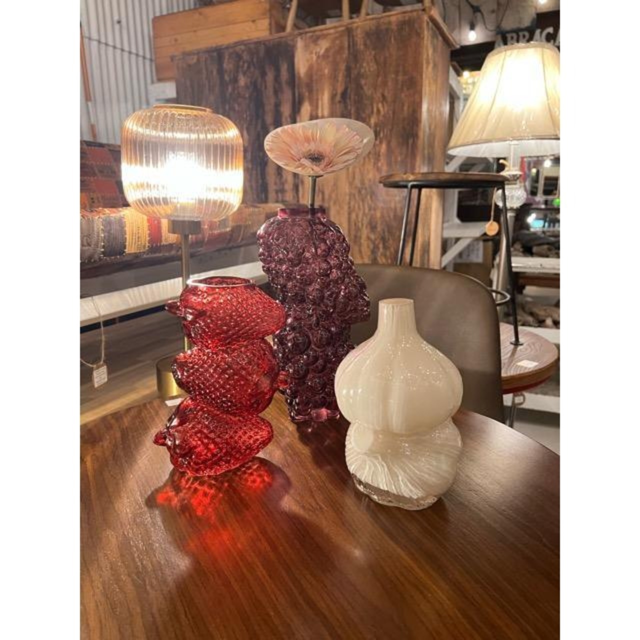 FRUIT GLASS VASE　Garlic　flower vase　フラワーベース 花瓶　花　フルーツ　野菜　ガーリック　にんにく　ギフト　プレゼント