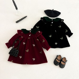 【BABY&KID】バタフライ刺繡ワンピース