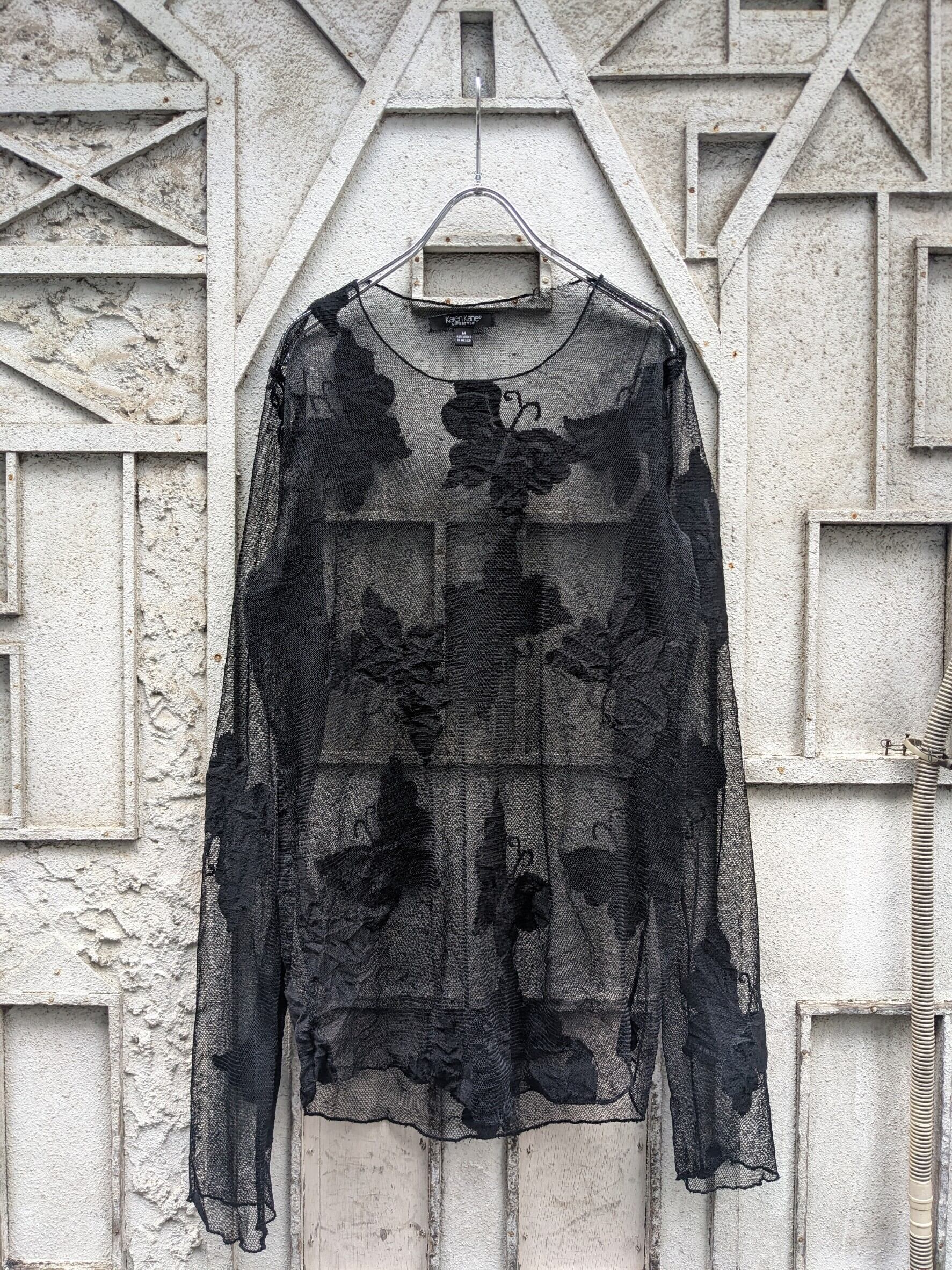 "BLACK SEE THROUGH L/S"