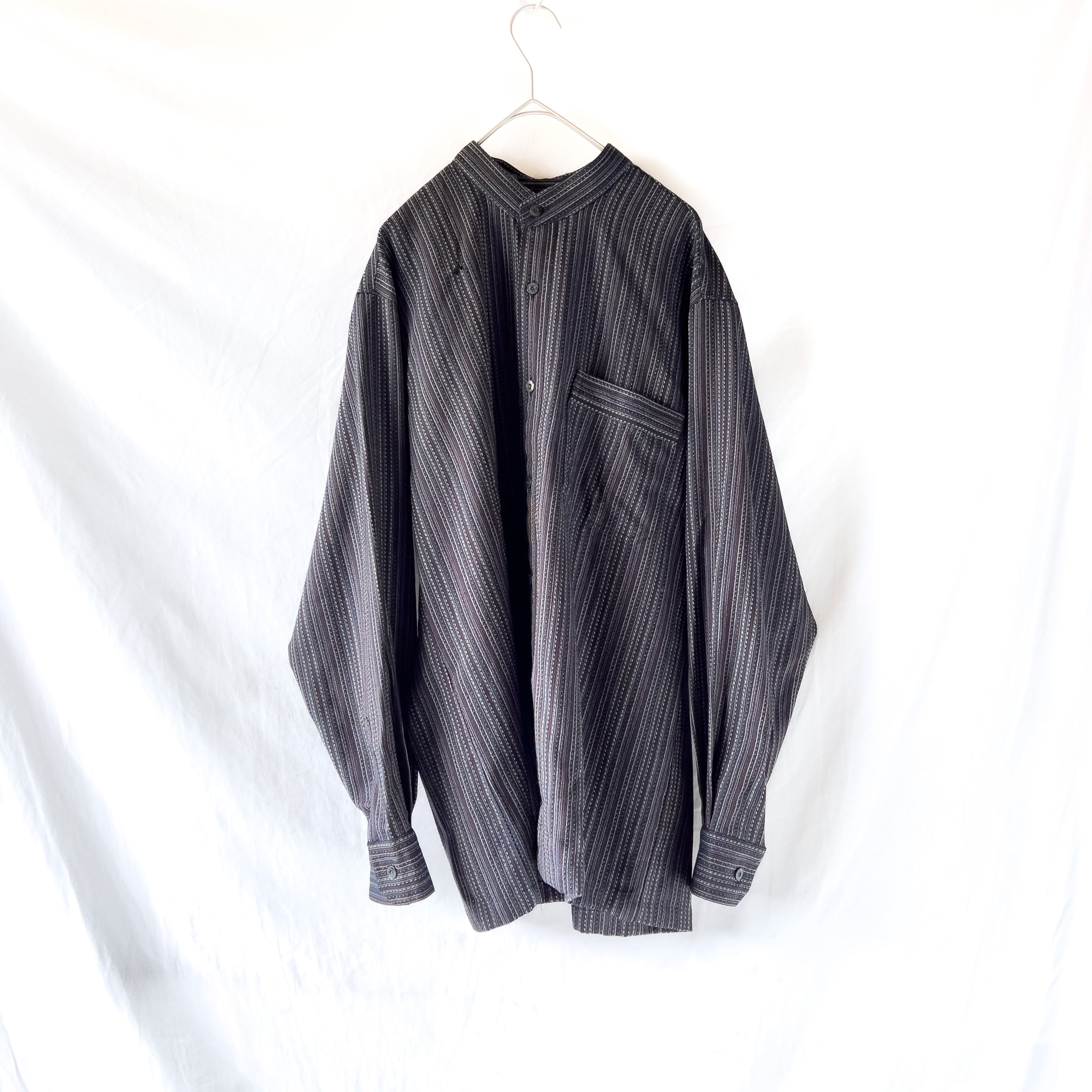 80s 〜 90s “pierre cardin” no collar shirts 90年代 80年代 ピエールカルダン ノーカラーシャツ