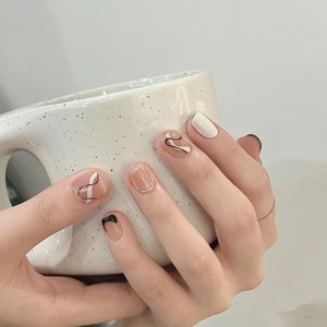 【NAIL】手描き風線条ネイルチップ