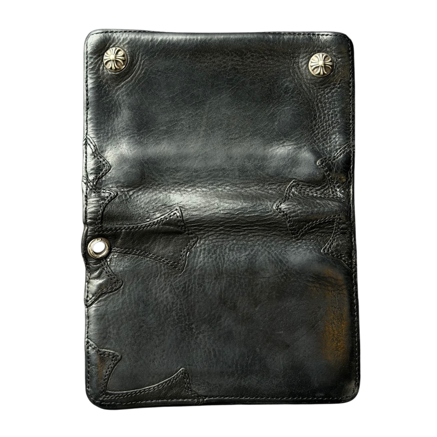 CHROME HEARTS REC 2 ZIP Cross Ball Leather Wallet