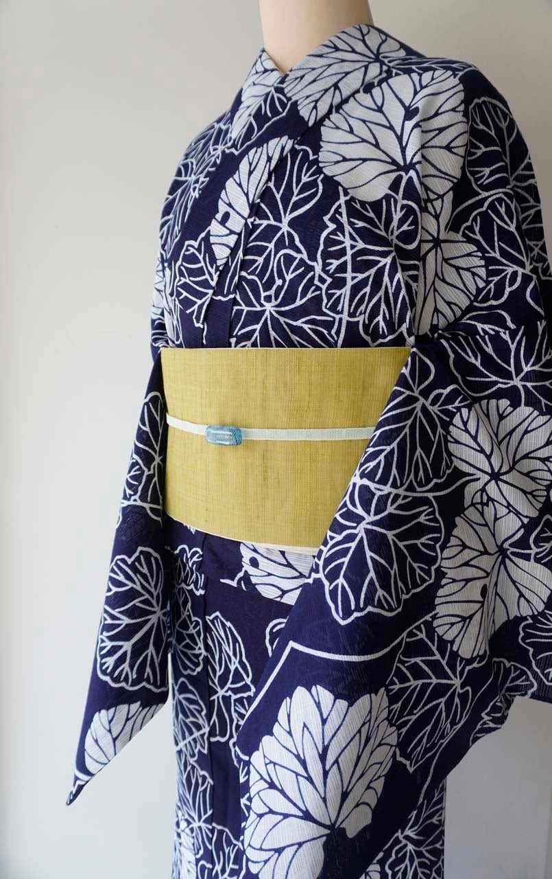 竺仙・浴衣】竺仙 藍染 石蕗文 注染めゆかた お仕立て品 | 大山キモノ