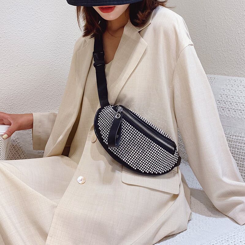 バッグレディースバッグ2020夏ニューウェーブインワイルドチェーン斜めバッグネットレッドファッションブロードバンドチェストバッグウエストバッグ Tiancai_Wing_Bag9823736