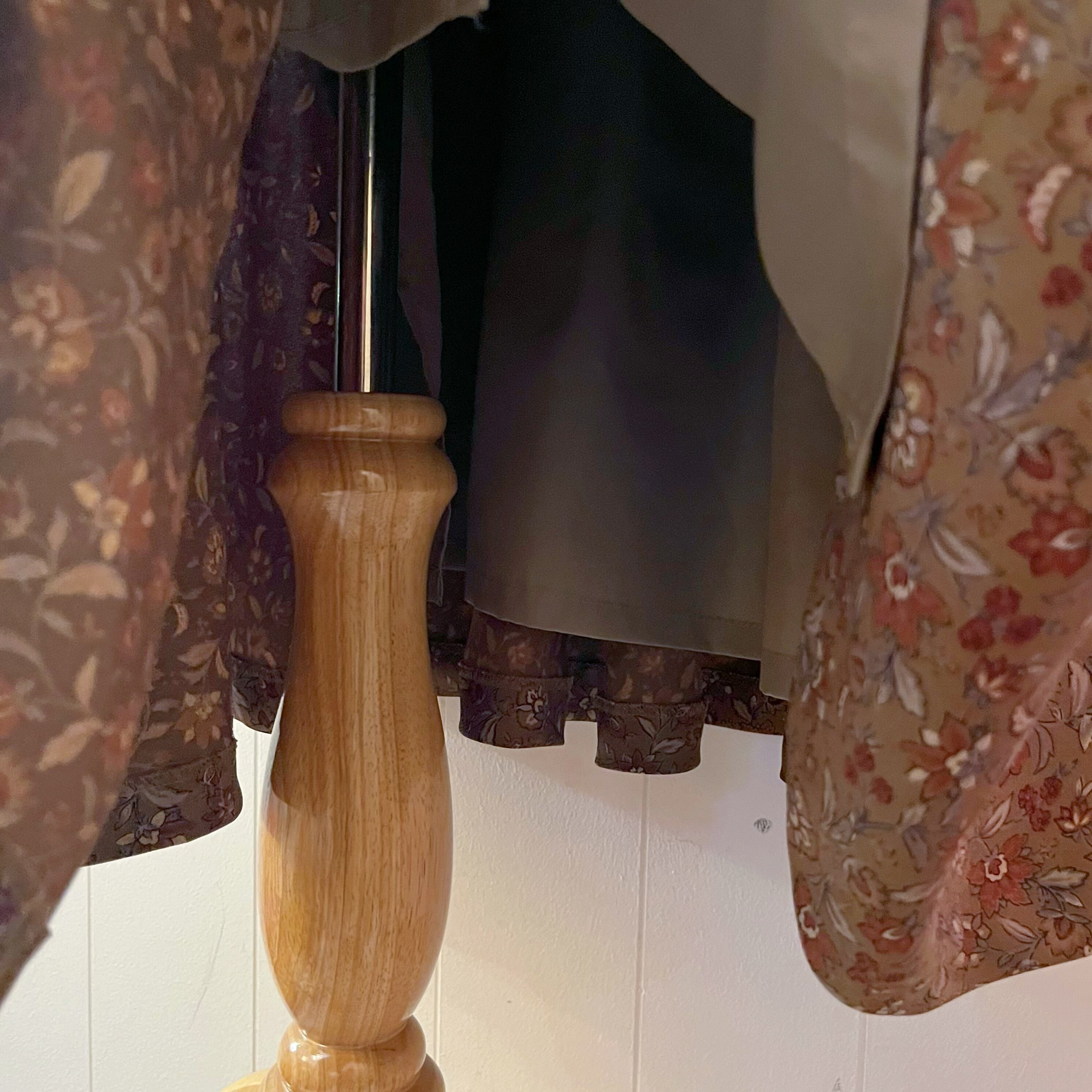brown flower leaf flare skirt