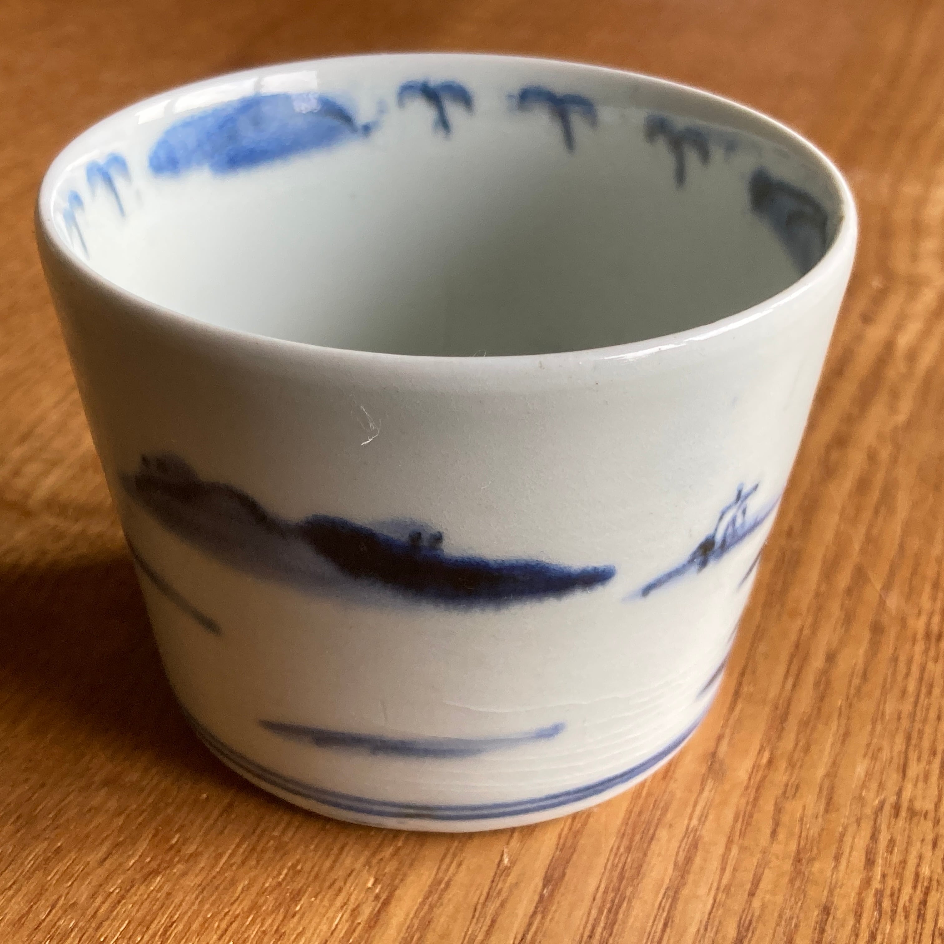 ☆そば猪口 江戸後期 幕末ごろのお品 山水紋 気軽な日常使いに ☆そば猪口 江戸後期 幕末ごろのお品 山水紋 気軽な日常使いに