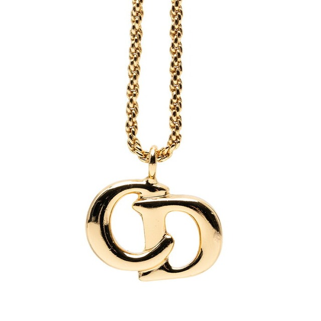ディオール CDロゴ ネックレス ゴールド メッキ レディース Dior 【中古】