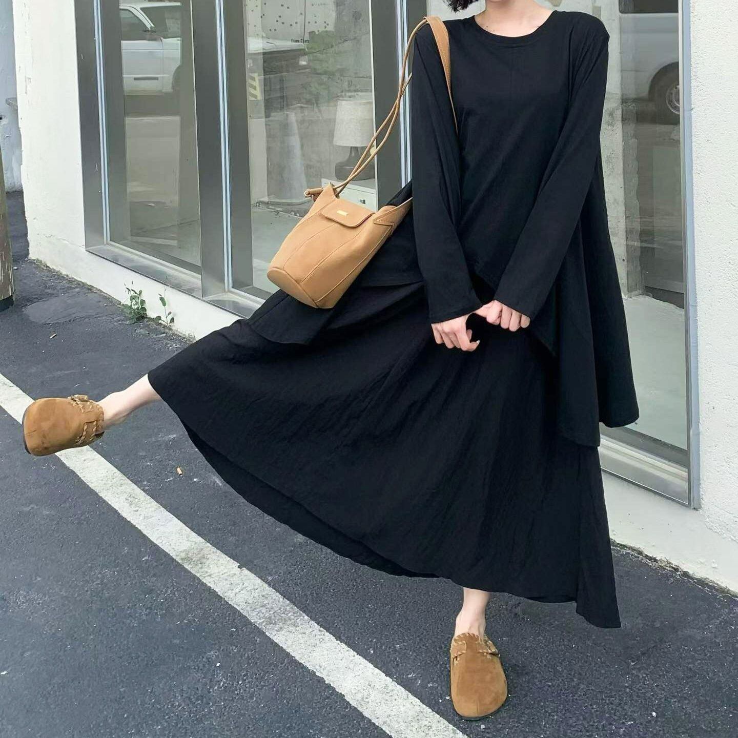 ASYMMETRIC LAYERED FLOWING MAXI DRESS M-18415