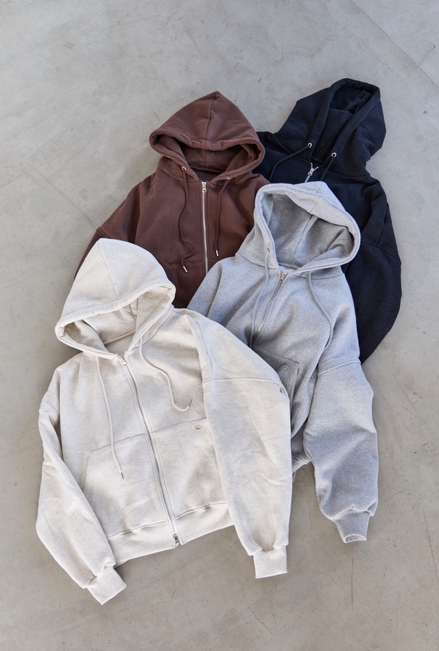 ダブルジップ フーディーパーカー