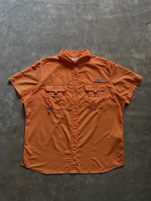 Columbia PFG フィッシングシャツ 半袖 ボタンダウン コロンビア XL オレンジ