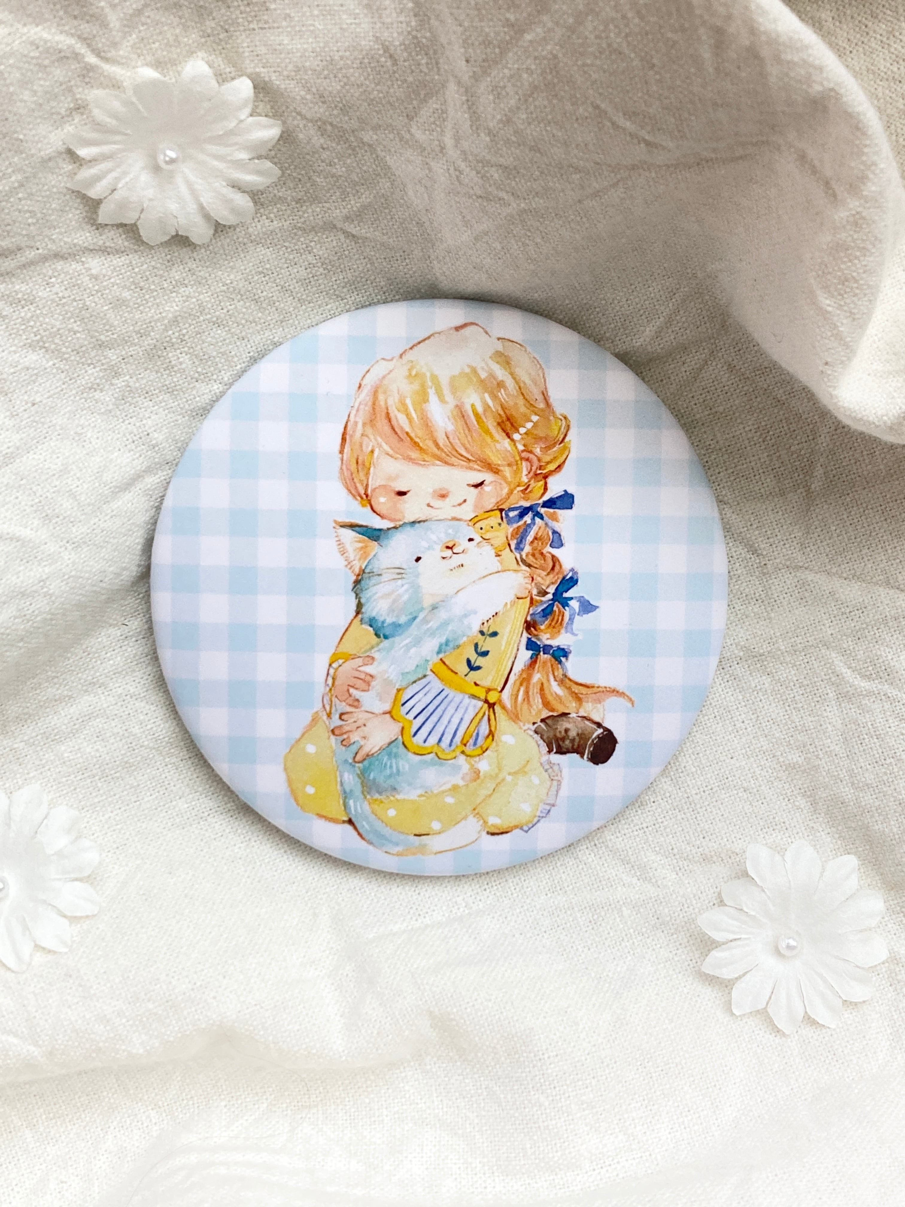 イラストコンパクトミラー◎猫との時間