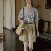 Broderie Frill Blouse F0678