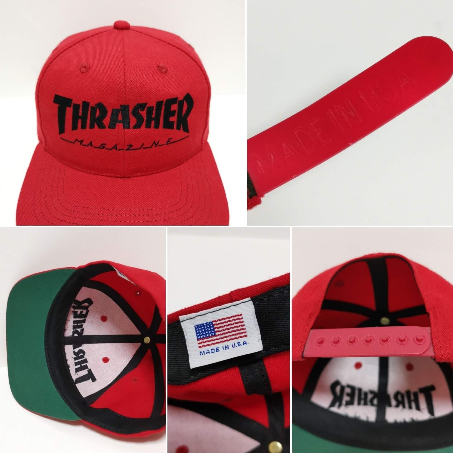 送料無料 90s スラッシャー THRASHER MAG キャップ CAP 赤 USA製