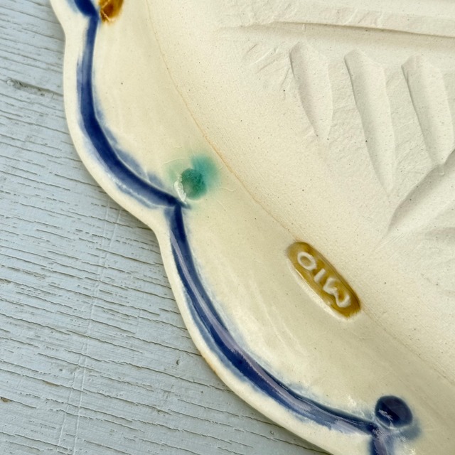 花リースリムプレートS（染付）