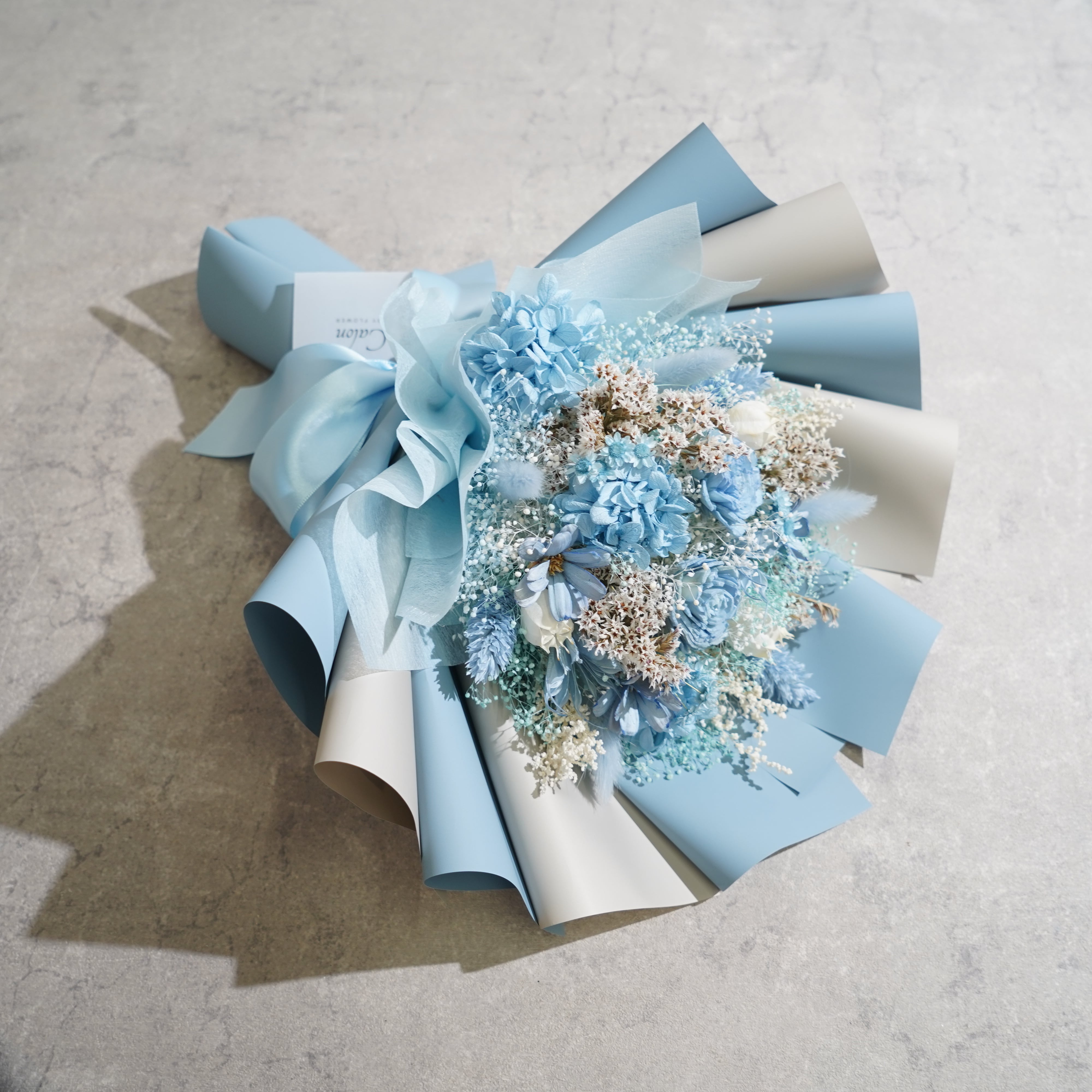 ドライフラワーの花束 Mサイズ ライトブルー M-443≪限定1点≫