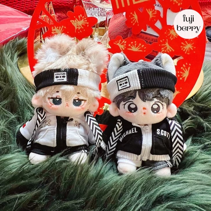 【10cmぬい服】モノクロストリートコーデ 10cm着せ替えぬいぐるみ用 お洋服|fuji berry