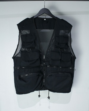 【Caka BLACK】Mesh Switching Loose Fishing Vest