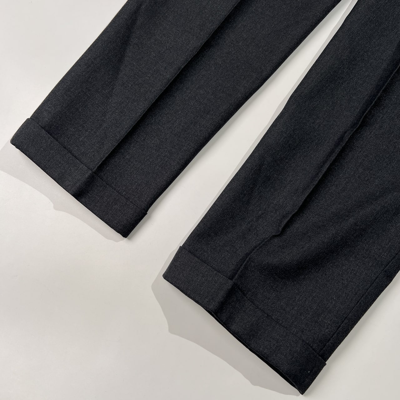 VAN JAC ヴァンヂャケット 裾ダブル ツータック スラックスパンツ サイズ W85 /チャコールグレー/メンズ