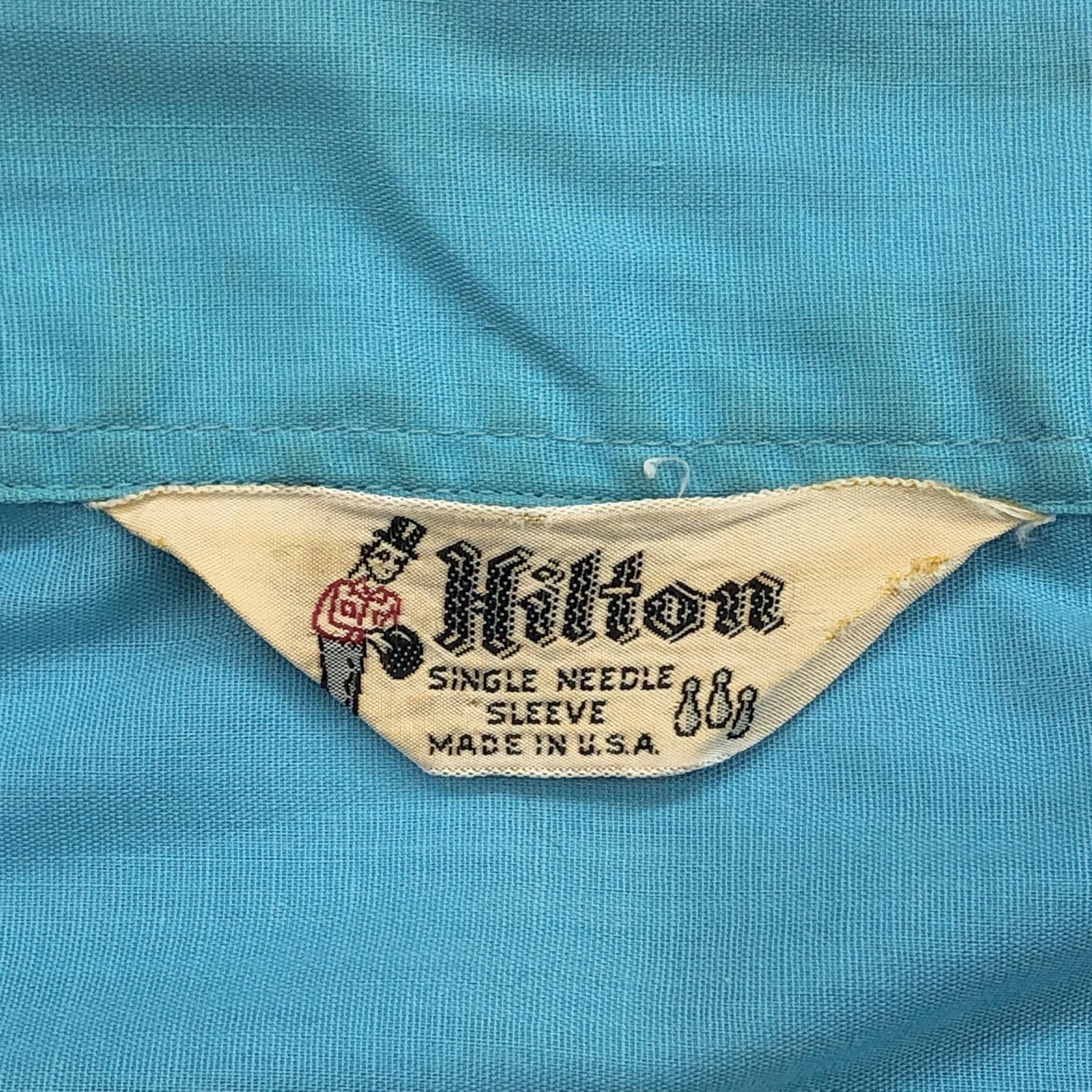 HILTON ヒルトン 60- 70年代 USA製 三角タグ 胸刺繍 バック KING PIN